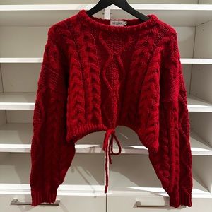 Musier Paris Cropped Sweater Red